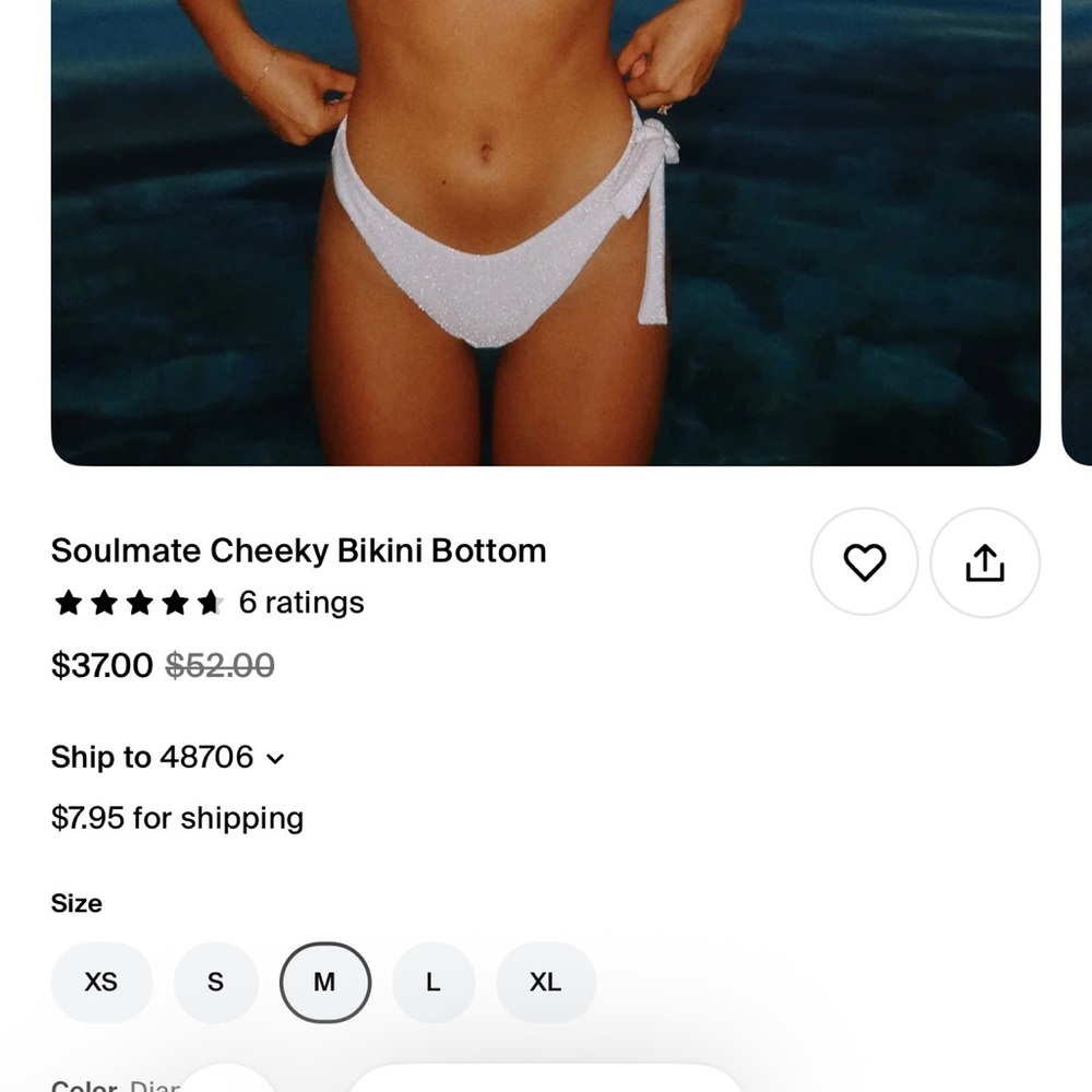 Dippin' Daisy's Soulmate Cheeky Bikini Bottom - White